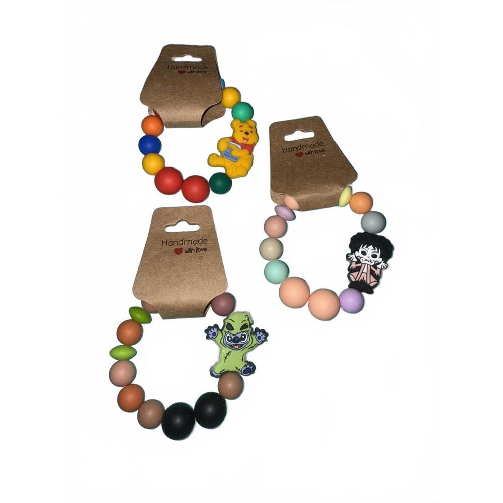 Handmade Silicone Teething Bracelets - Fun Character Designs